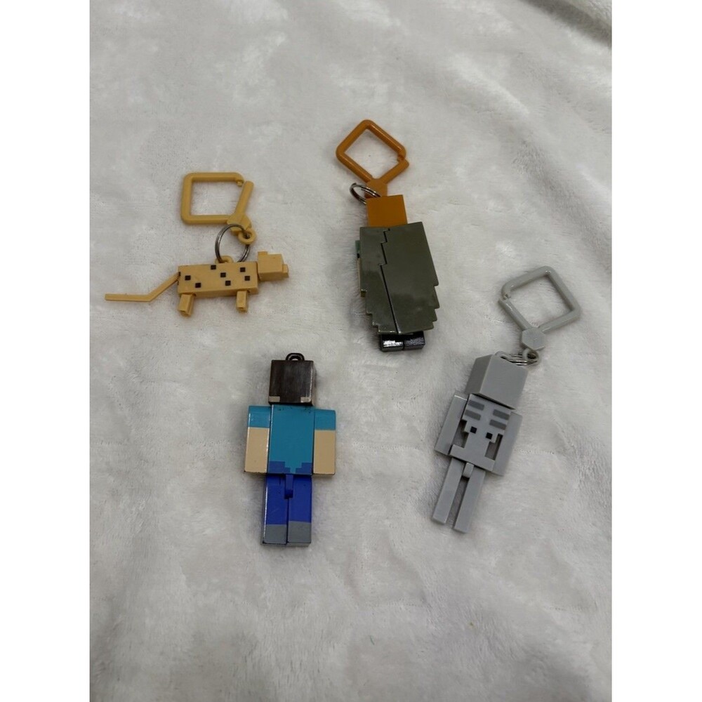 Minecraft Backpack Figure Clips Lot Of 4 (1 No Clip) - Picture 2 of 6